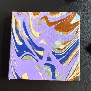 3X3inch Paint Pour Canvas Magnet